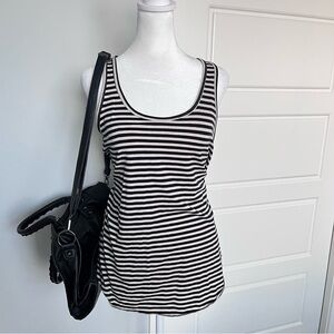 Mossimo Supply Co. Black and White Striped Tank Top